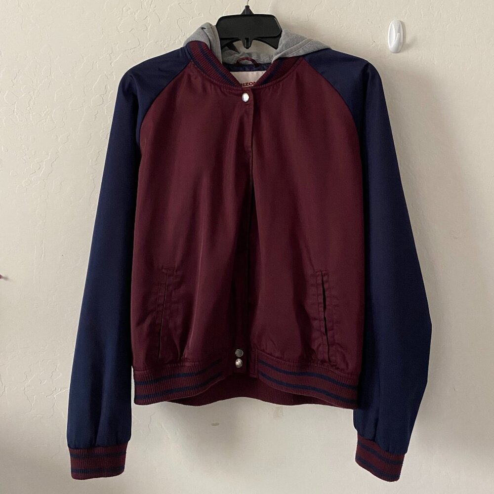 Arizona Jean Co Red and Blue Windbreaker with Hood